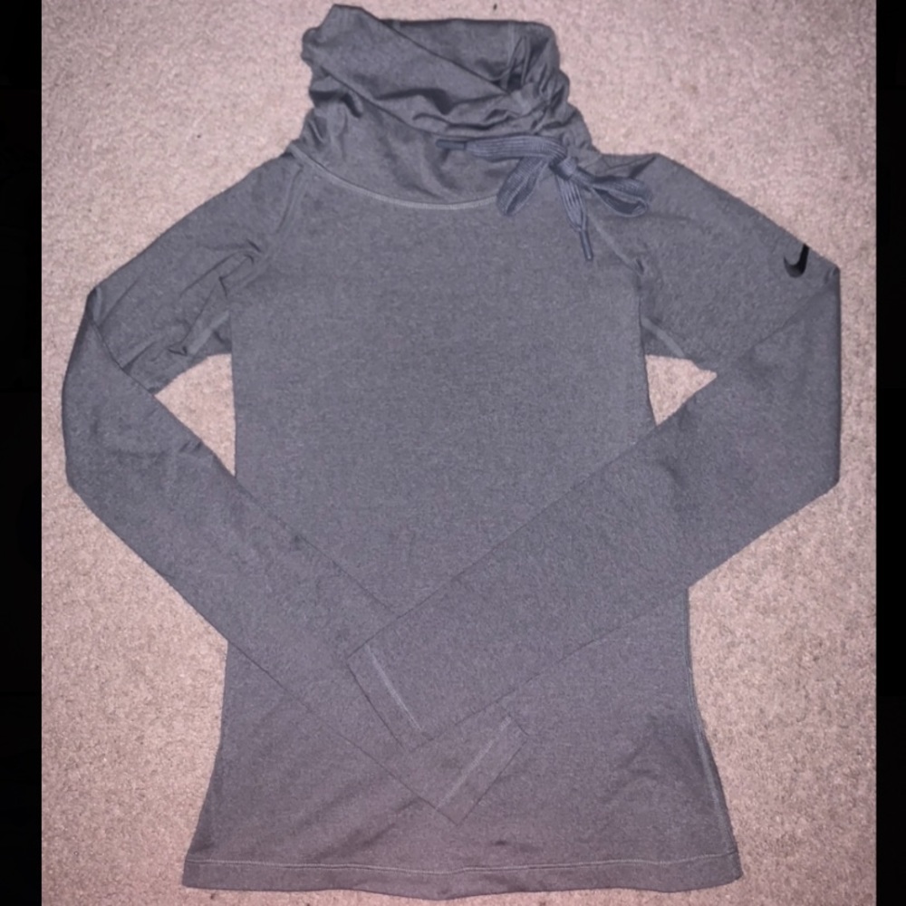 Nike Dri-Fit Grey Turtleneck Long Sleeves Top
